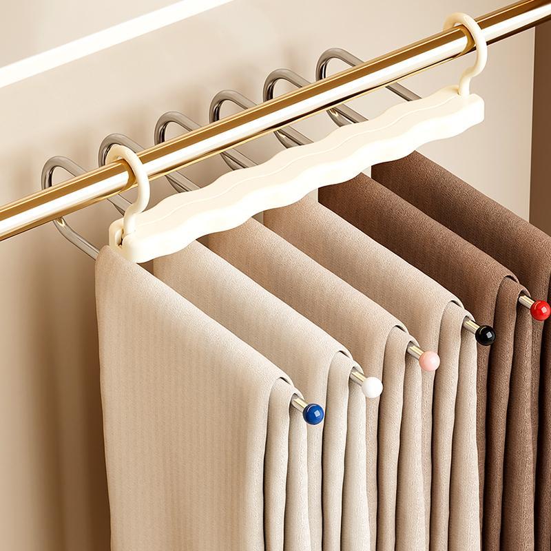 Foldable Pants Hanger, 1 Count Multi Layer Pants Hanger, Space Saving Multifunctional Storage Hangers for Home Closet