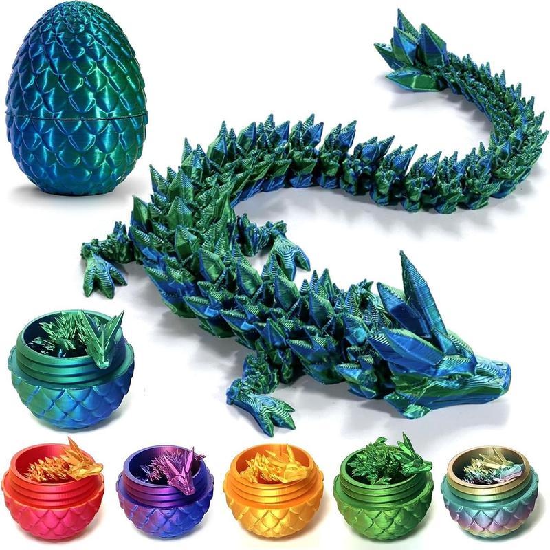 3D Dragon Egg Ornament, 1 Count Creative LaserEngraving Dinosaur with Egg Design Spring Toy,Desktop Decor for Home Office Dormitory Car School