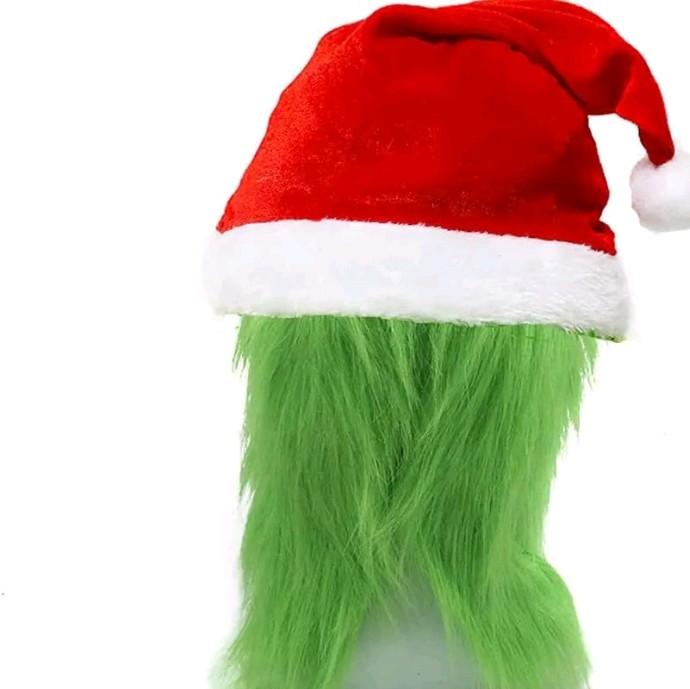 The Grinch Full Head Latex Mask Xmas Hat Monster Adult Costume Christmas Cosplay