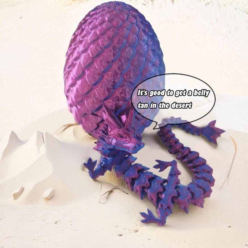 3D Dragon Egg Ornament, 1 Count Creative LaserEngraving Dinosaur with Egg Design Spring Toy,Desktop Decor for Home Office Dormitory Car School