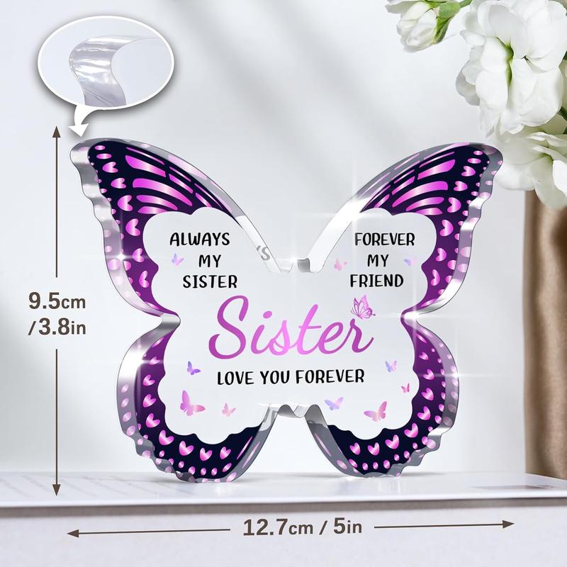 Sister Gifts from Sister Brother, Gifts for Sister from Sister, Sister Birthday Gifts for Sister, Sister Christmas Gifts - Butterfly Shaped Decorative  Sister Gifts for Christmas Mothers Day Birthday Thanksgiving