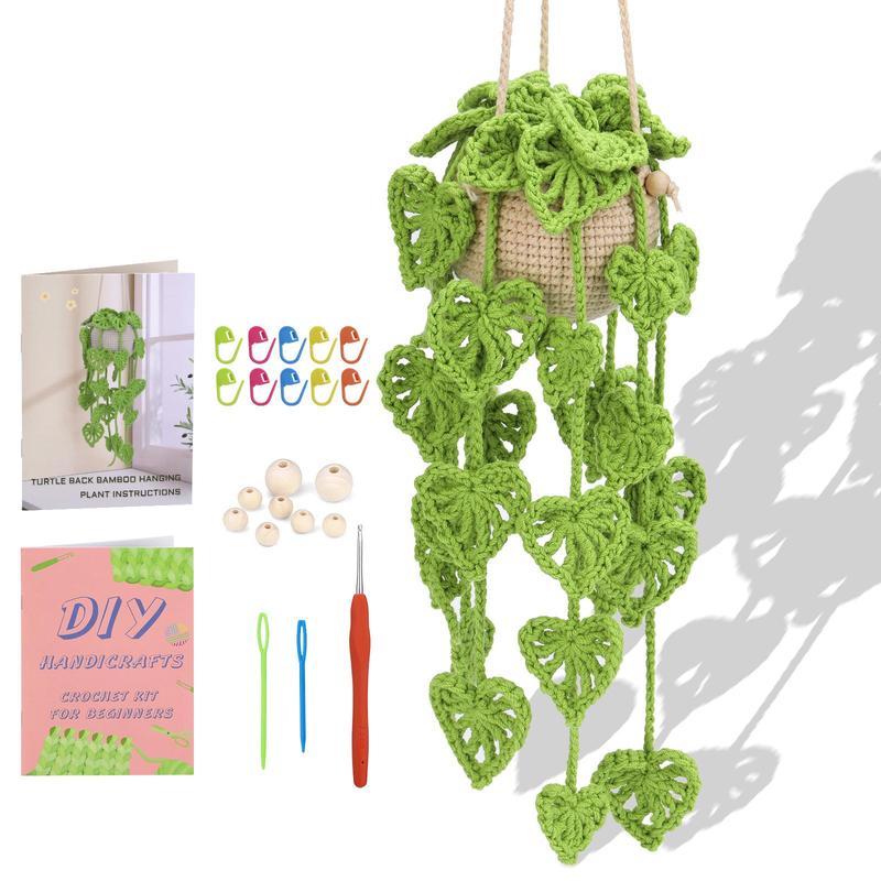 Crochet Hanging Basket, 1 Set DIY Crochet Hanging Basket Kit, Handmade Crochet Hanging Basket Kit, Home Decoration Supplies