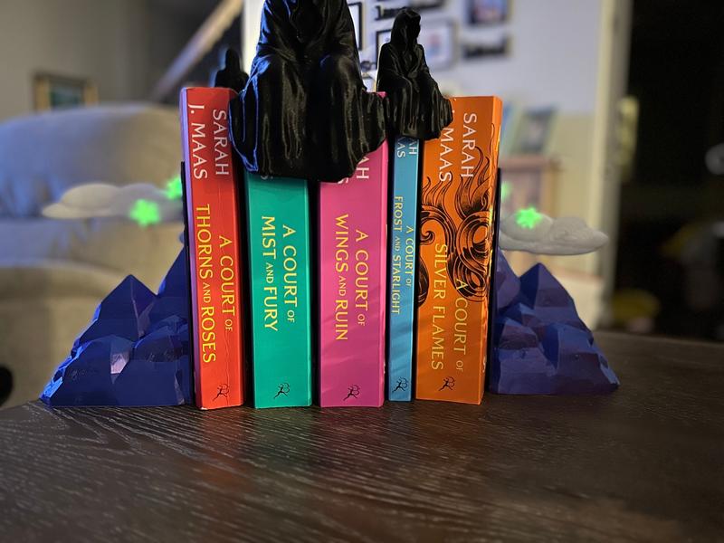 ACOTAR Suriel with Teacup Angel of Death Grim Reaper a court of thorns, thorns and roses, Sarah j Maas, Suriel, grim reaper, angel of death, teacup, spill the tea, sitting ghost, cup Decor Hanging Plastic Ornaments Hangable