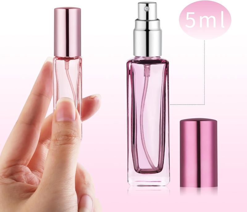 Glass Travel Perfume Bottle Refillable, 10ml Perfume Travel Refillable Bottles, Pocket Perfume Spray Bottle Atomizer for Travel, 4 count Refillable Perfume Bottle for Travel Gift Dispenser