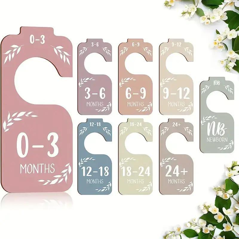 Milestone Design Closet Divider, 8 Counts set Double Sided Print Clothes Hanger Divider, Girls Boys Nursery Decor