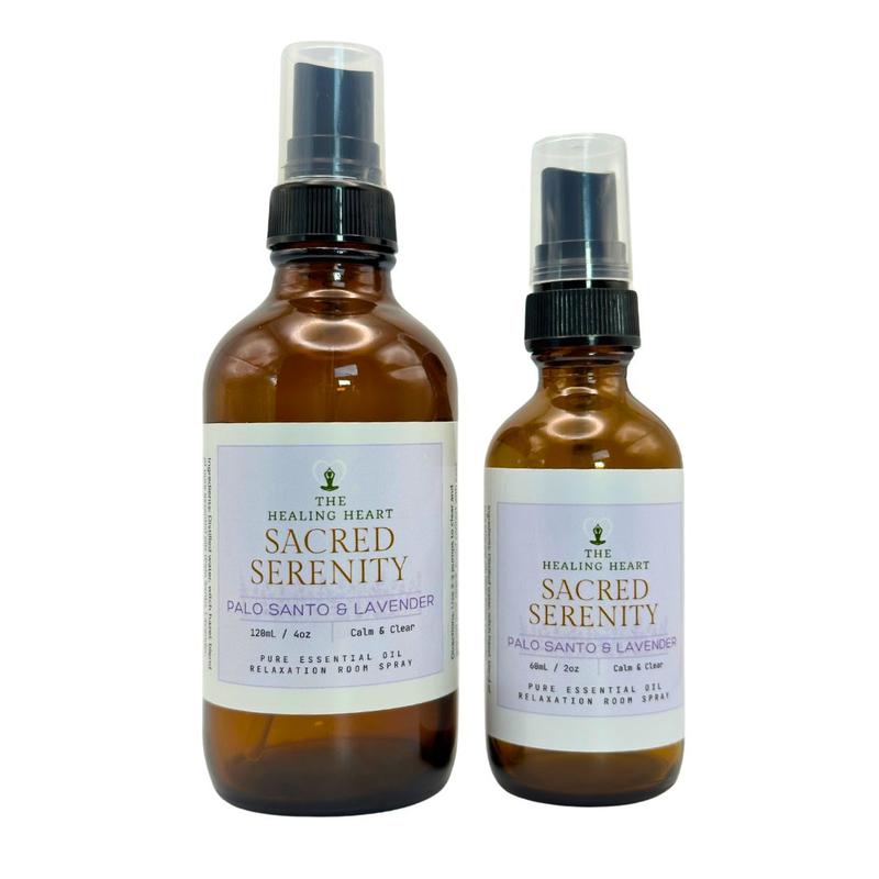 Sacred Serenity Room Spray - Palo Santo & Lavender - Pure Essential Oil Aroma Room Spray Bath Freshener