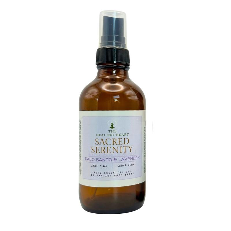 Sacred Serenity Room Spray - Palo Santo & Lavender - Pure Essential Oil Aroma Room Spray Bath Freshener