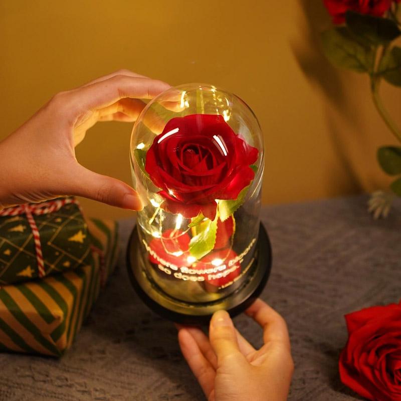 Preserved Red Galaxy Rose in Glass Dome – Beautiful Gift for Women | Ideal for Anniversaries & Holidays bouquet