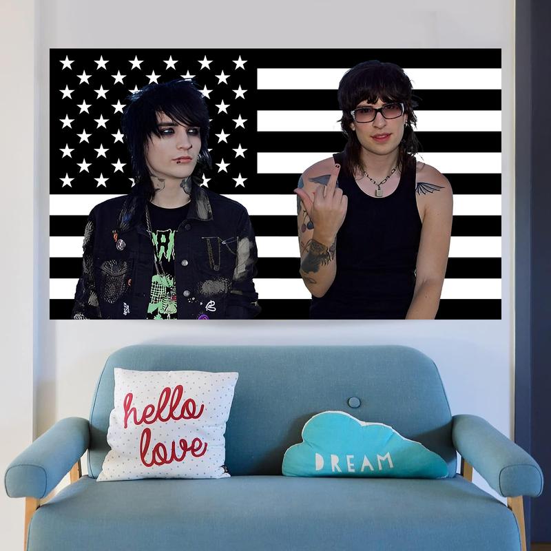 Black American Flag Johnny Tapestry, 3X5 ft. Funny Jake Flag, Suitable For Bar College Music Party Decoration Flag