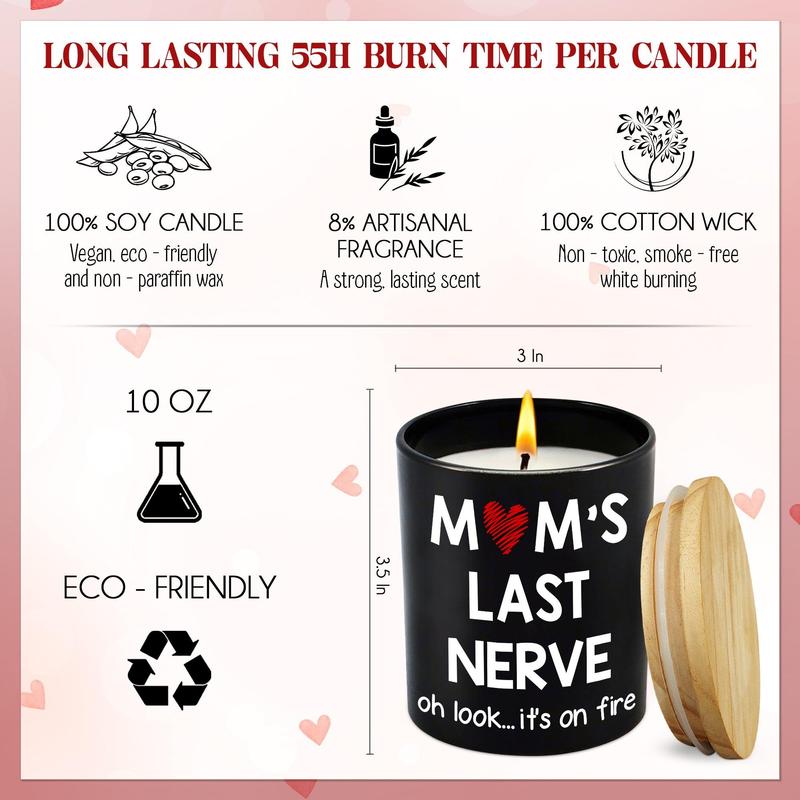 Mom's Last Nerve Candle for Mom from Daughter, Son - Mothers Day, Christmas, Birthday Gifts for Stepmom, Bonus Mom - Aroma Candle Decoration Lavender