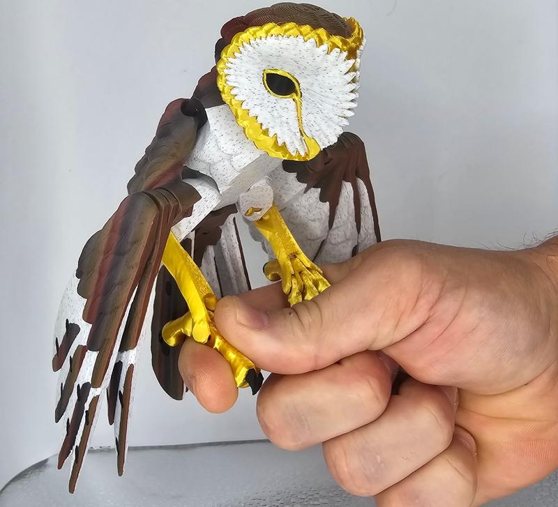 3d Printed articulating Barn Owl