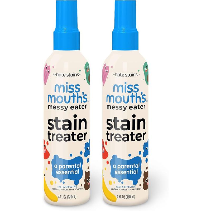 Miss Mouth's Messy Eater Stain Remover for Clothes - 4oz Newborn & Baby Essentials - Messy Eater Stain Treater Spray - No Dry Cleaning Food, Grease, Coffee Off Laundry, Underwear, Fabric