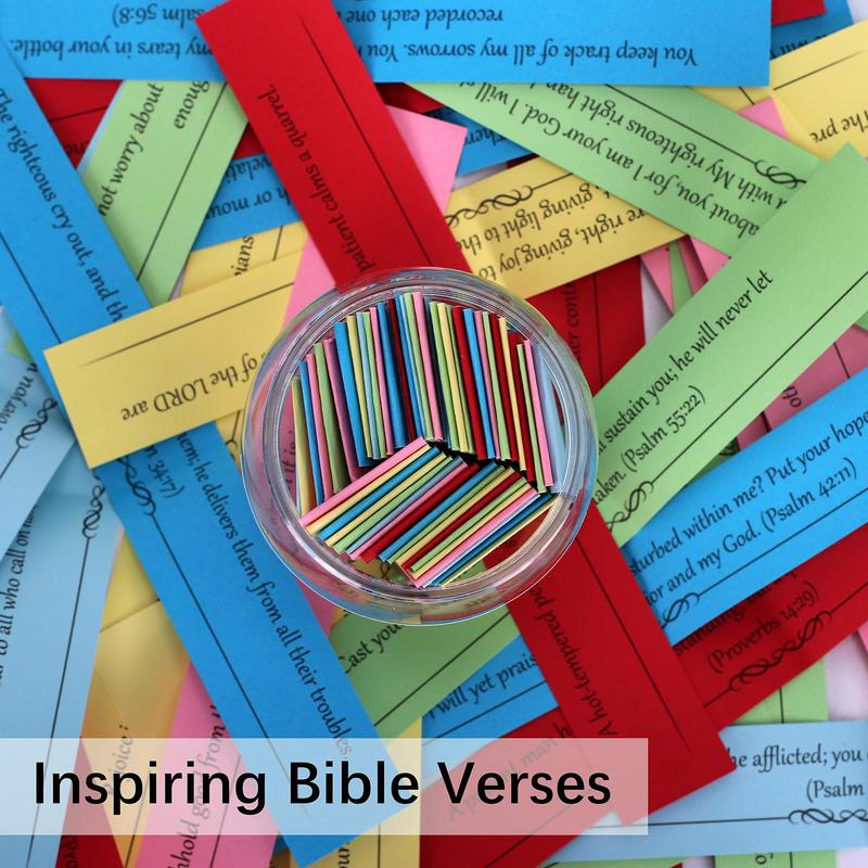 Bible Verse Jar, 1 Count Bible Verse Gift with Gift Box, Emotional and Feelings Bible Poem Jar, Prayer Request Card, Christian Gift Festive Party Supplies