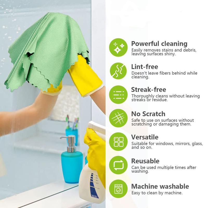 Microfiber Glass Cleaning Cloths-6PK, 16