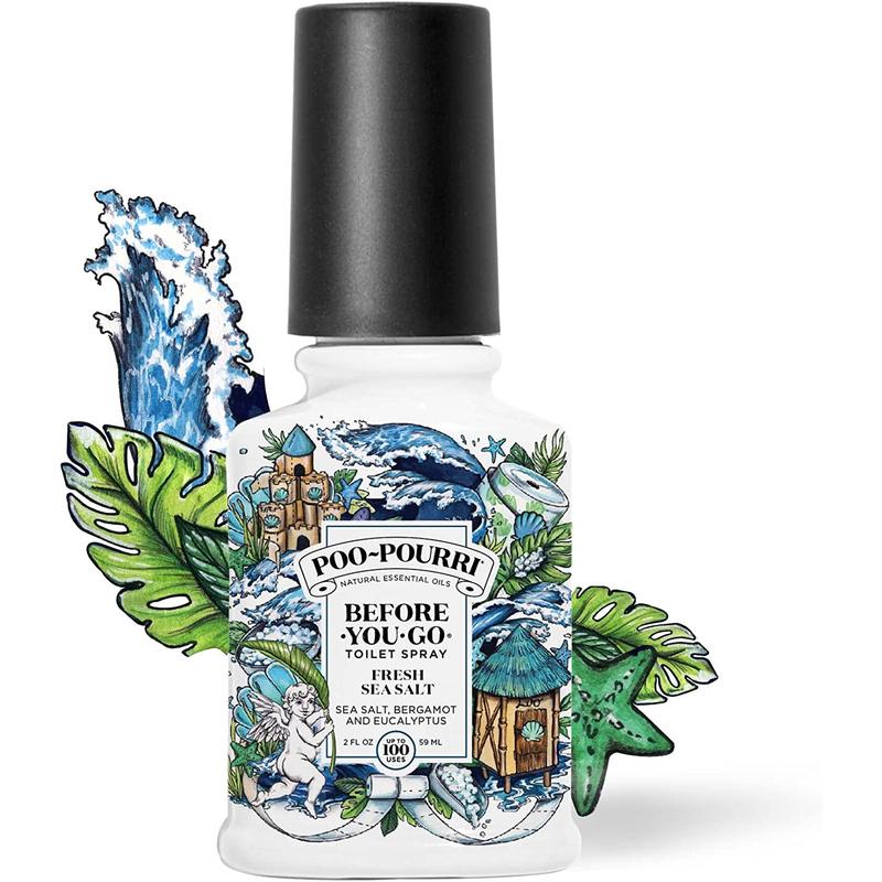 Poo-Pourri Before-You-Go Toilet Spray, Fresh Sea Salt, 2 Fl Oz - Sea Salt, Bergamot and Eucalyptus Poo-Pourri