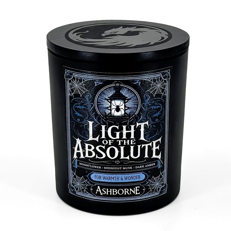 Light of the Absolute - 8oz Scented Candle - Moonflower, Midnight Musk, Dark Amber - Natural Coconut Wax - 35 h Burn Time - Premium Foil Label - Dark Candles