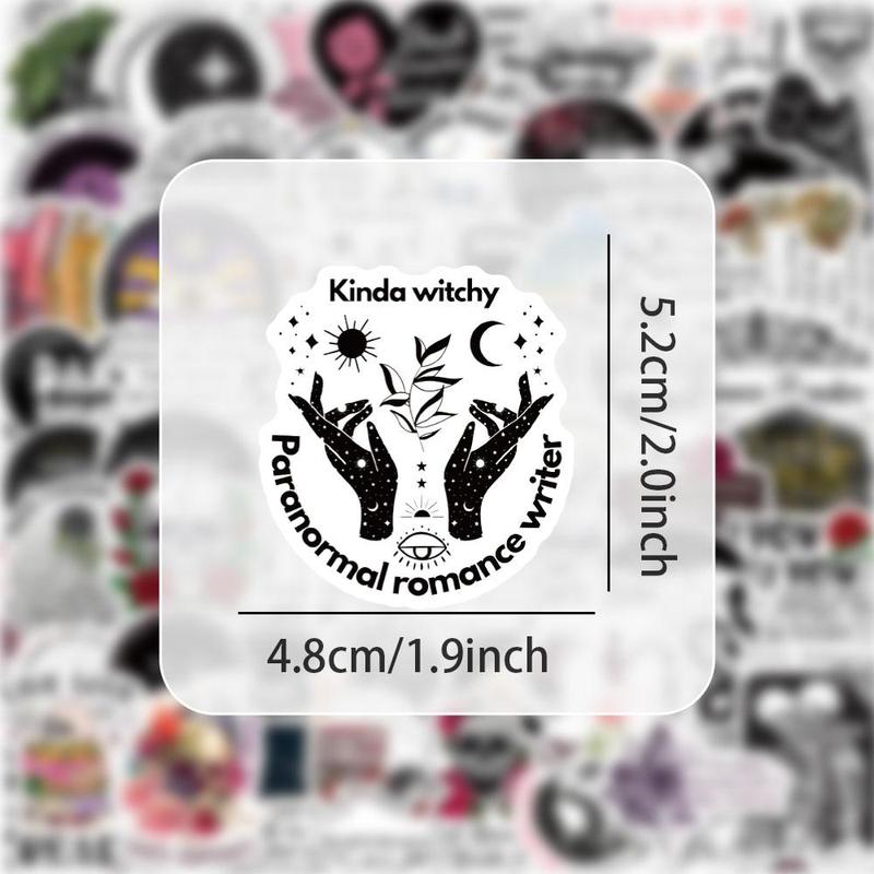 Black Romance Themed Pattern Sticker, 63pcs set Halloween Graffiti Waterproof Decorative Sticker, DIY Decals for Water Bottle, Laptop, Phone Case, Luggage, Refrigerator, Skateboard, Scrapbooking, Journal Making