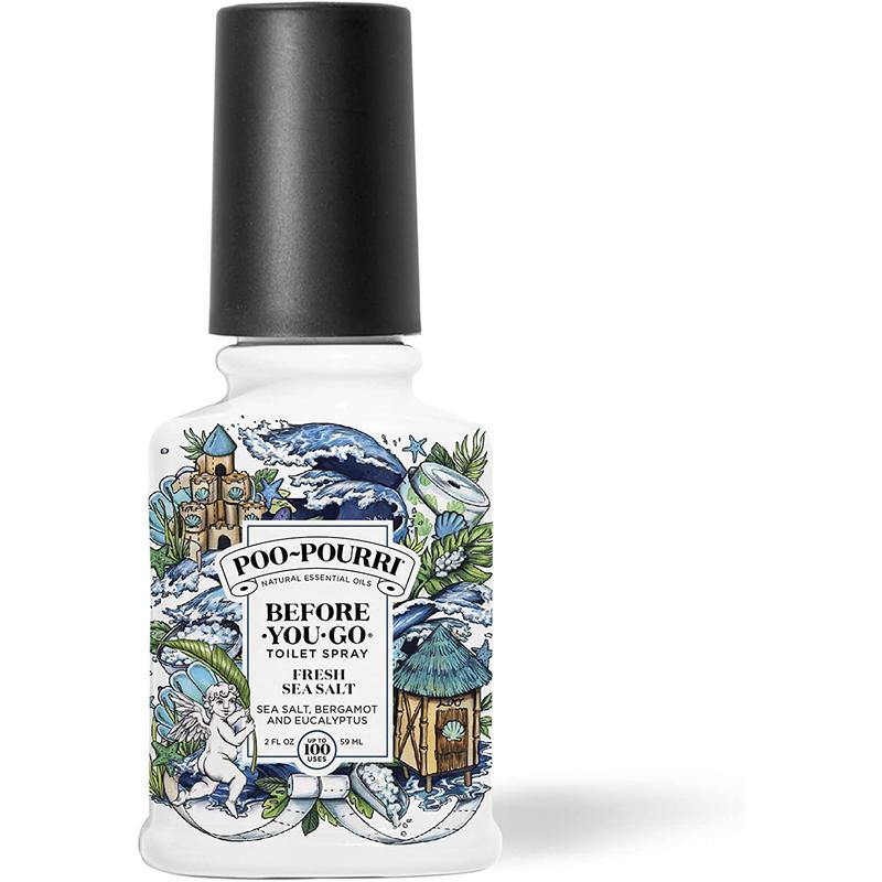 Poo-Pourri Before-You-Go Toilet Spray, Fresh Sea Salt, 2 Fl Oz - Sea Salt, Bergamot and Eucalyptus Poo-Pourri