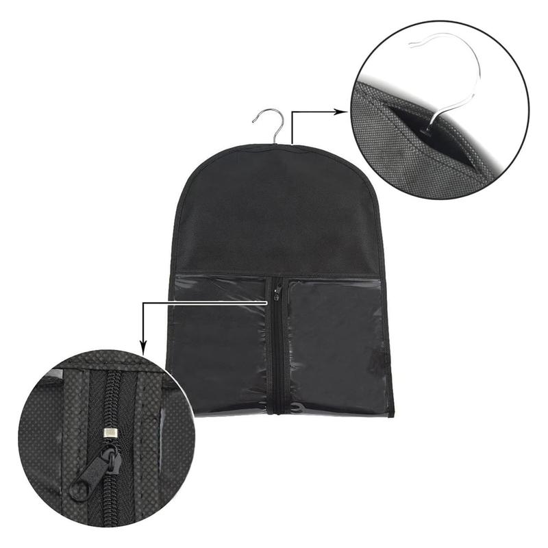 Wig Storage Bag with Hook, 2 Pcs High Quality Zipper Transparent Wig Storage Hanger, Dustproof Wig Storage Tool for Salon & Home--Hangable Organiser