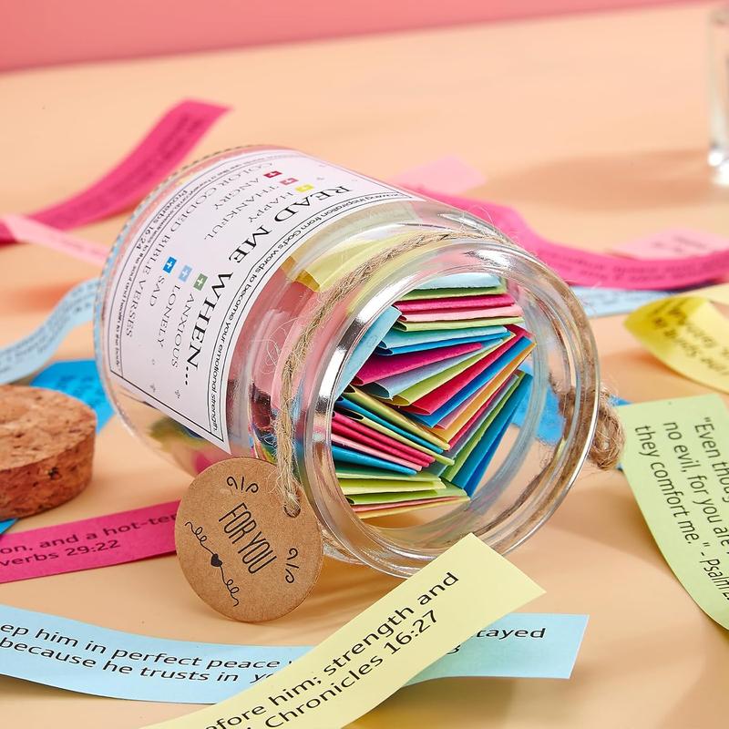 Read Me When Bible Verses Jar, Hope Jar Bible Verses, Color Coded Bible Verses in a Jar, Daily Motivational Prayer Jar, Bible Accessories, Bible Verse Cards, Christian Gifts for Women, Scripture Gifts