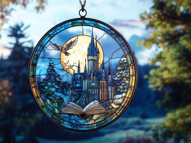 Wizard Castle Suncatcher, Hogwarts-Inspired Acrylic Ornament, Perfect Bookish and Gift for Wizarding World and Book Lovers, Home Decoration