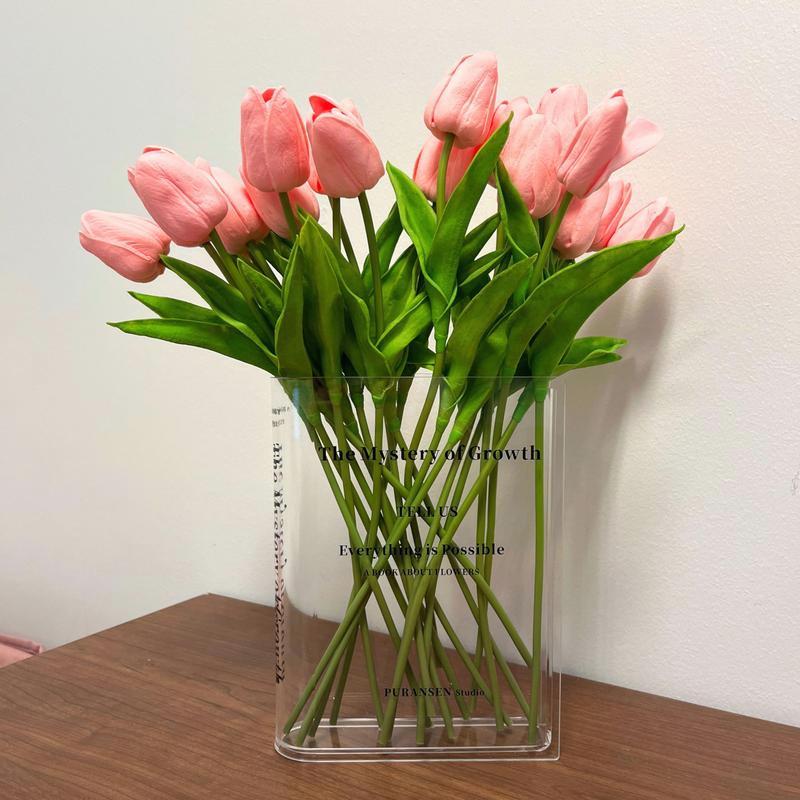 Bookend Vase for Flowers! Cute Decor for Book Lovers, Acrylic Vase with Artistic Flavor for Office