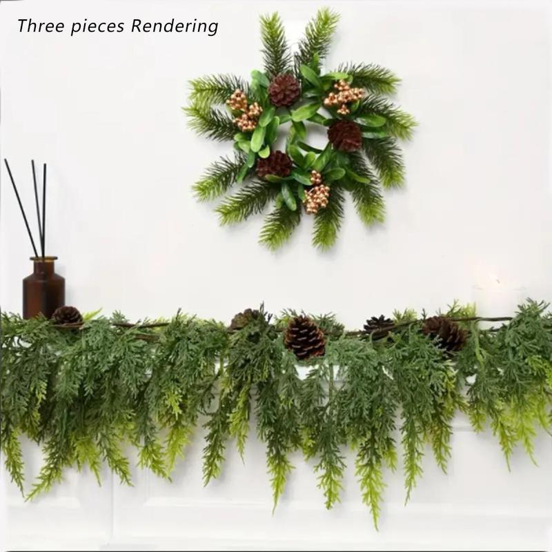 Lush Artificial Cedar Garland 72\- Great for Christmas and Holiday decorations, Vibrant Holiday Decor Decorative， Christmas gift