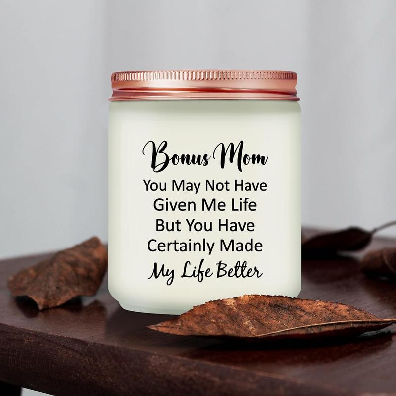 Bonus Mom Gifts from Daughter - Bonus Mom Mothers Day Gifts - Christmas Birthday Gifts for Bonus Mom from Son - Bonus Mom Candle Gifts for Stepmom