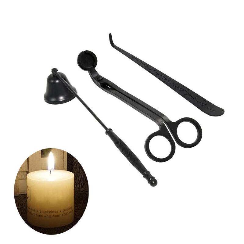 Candle Tools Set, 3 Counts set Stainless Steel Candle Cover Tools Kit, Candle Wick Trimmer, Candle Wick Dipper, Candle Wick Snuffer for Indoor & Outdoor