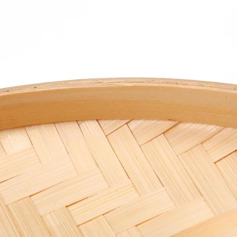 Bamboo Woven Storage Basket, 1 Count Round Bamboo Storage Tray, Household Storage Organizer for Home Kitchen Living Room Bedroom