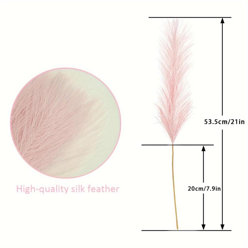 Artificial Pampas Grass, 24pcs Lovely Fluffy Faux Pampas Grass, Vase Filler Flower Arrangement for Home Wedding Party Dining Room Decor