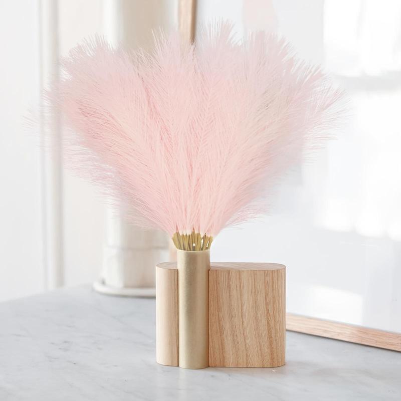 Artificial Pampas Grass, 24pcs Lovely Fluffy Faux Pampas Grass, Vase Filler Flower Arrangement for Home Wedding Party Dining Room Decor