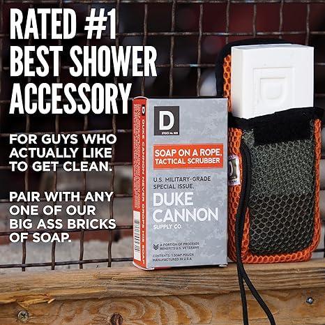 Duke Cannon Supply Co Tactical Scrubber Soap Pouch - U.S. Military-Grade, Coarse and Soft Mesh, 550 Paracord, Shower Hygiene Essential for Men's Bar Soap