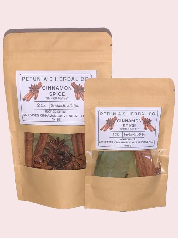 Cinnamon Spice Simmer Pot Mix | Herbal Simmer Pot Kit | Organic Stovetop Potpourri | Christmas Gift | Non-Toxic Fragrance | Room Perfume | Freshener pots