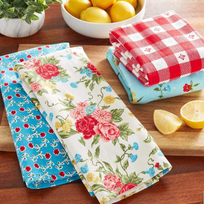 The Pioneer Woman Sweet Rose Kitchen Towel Set, Multicolor, 16