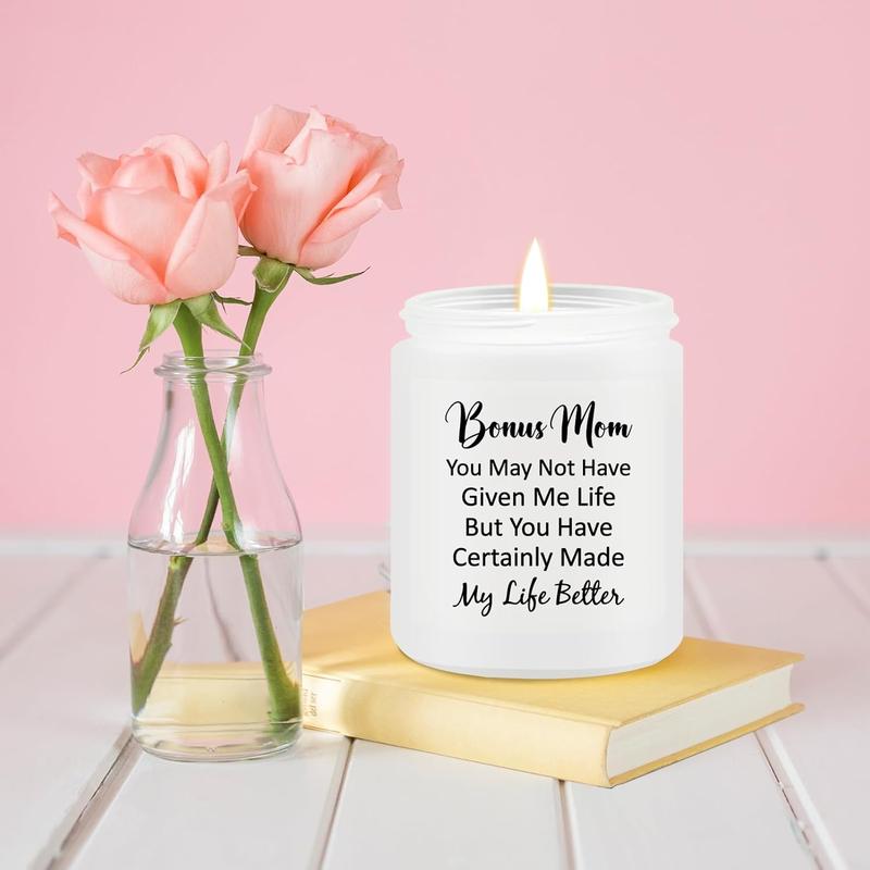 Bonus Mom Gifts from Daughter - Bonus Mom Mothers Day Gifts - Christmas Birthday Gifts for Bonus Mom from Son - Bonus Mom Candle Gifts for Stepmom