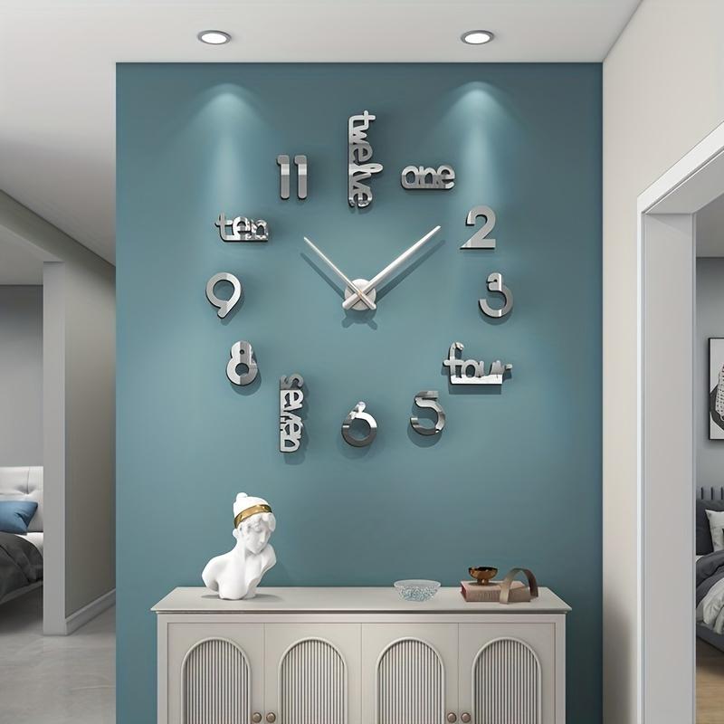 40-Inch Giant Frameless Large Wall Clock, Modern Home Decoration for Living Room, Kitchen, Bedroom, Interior Decoration Giant Office Decorations Kit for Home Noiseless Hanging Clock