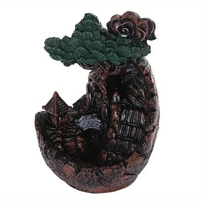 Resin Handicraft Back Flow Incense Burner, Creative Tree Design Incense Burner, Halloween Home Decor Ornament for Living Room Bedroom Office, Halloween Gift (Without Incense)