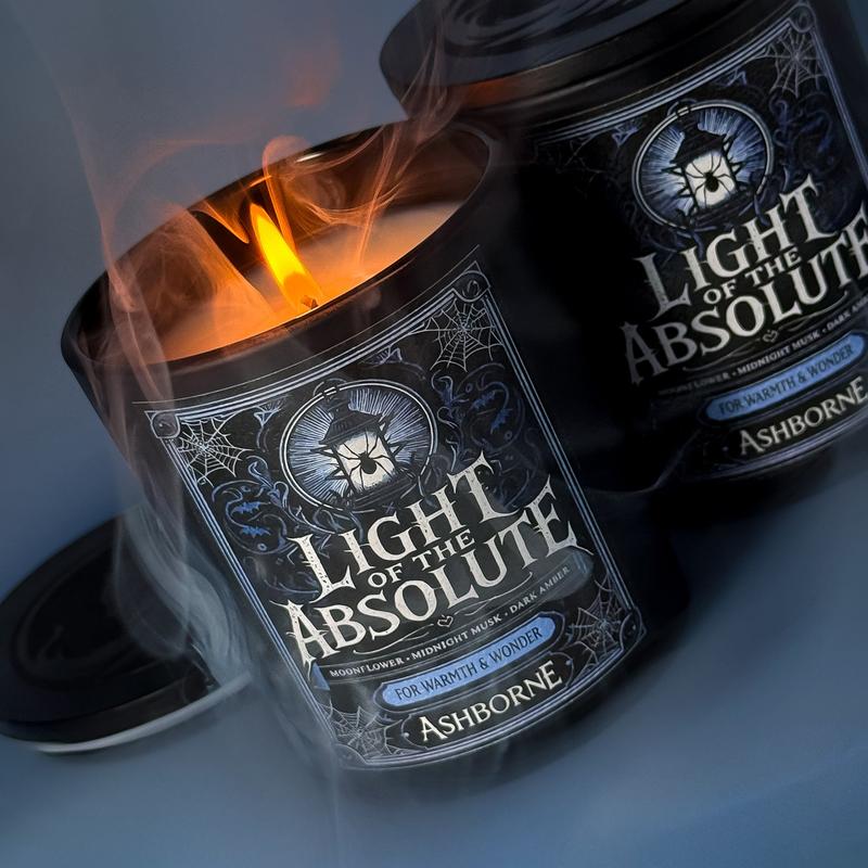 Light of the Absolute - 8oz Scented Candle - Moonflower, Midnight Musk, Dark Amber - Natural Coconut Wax - 35 h Burn Time - Premium Foil Label - Dark Candles