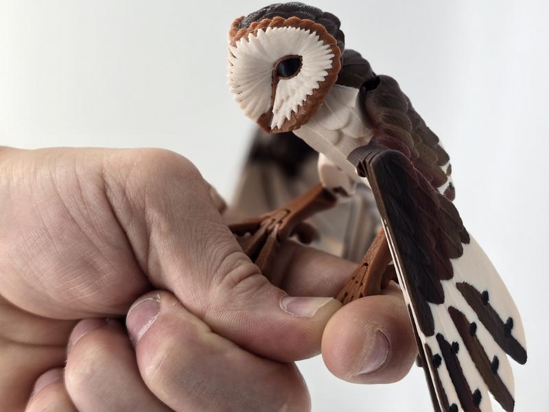 3d Printed articulating Barn Owl