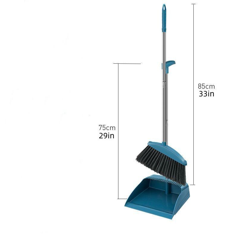 Broom and Dustpan Set Long Handle Broom with Stand Up Dustpan Combo Set for Office Home Kitchen Lobby Floor Use Dust pan and Broom Set Brush Cleaning