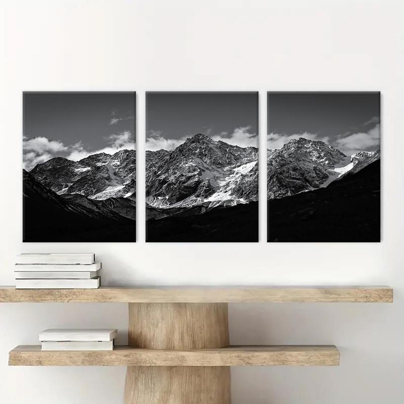 Wooden Framed Canvas Painting, 3 Counts set Natural Landscape Pattern Canvas Poster, Canvas Art Wall Art Decor for Home Living Room Bedroom Office, Wall Art Painting Room Decor, Christmas 2024 Ornament, Christmas Gift Ideas, Stocking Stuffers