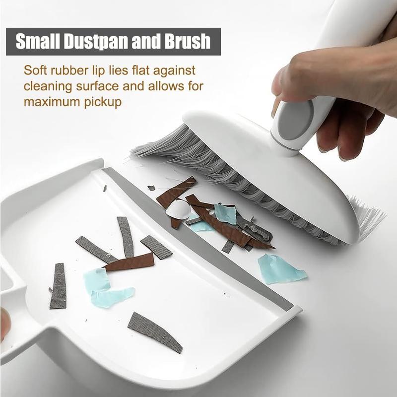 Broom Dustpan Brush Small Dust pan : Small Dustpan and Brush Set Mini Broom and Dustpan Set Whisk Broom and Dustpan Set Small Broom and Dustpan Set for Desk, Table, Home, Kitchen Necessities (Gray)