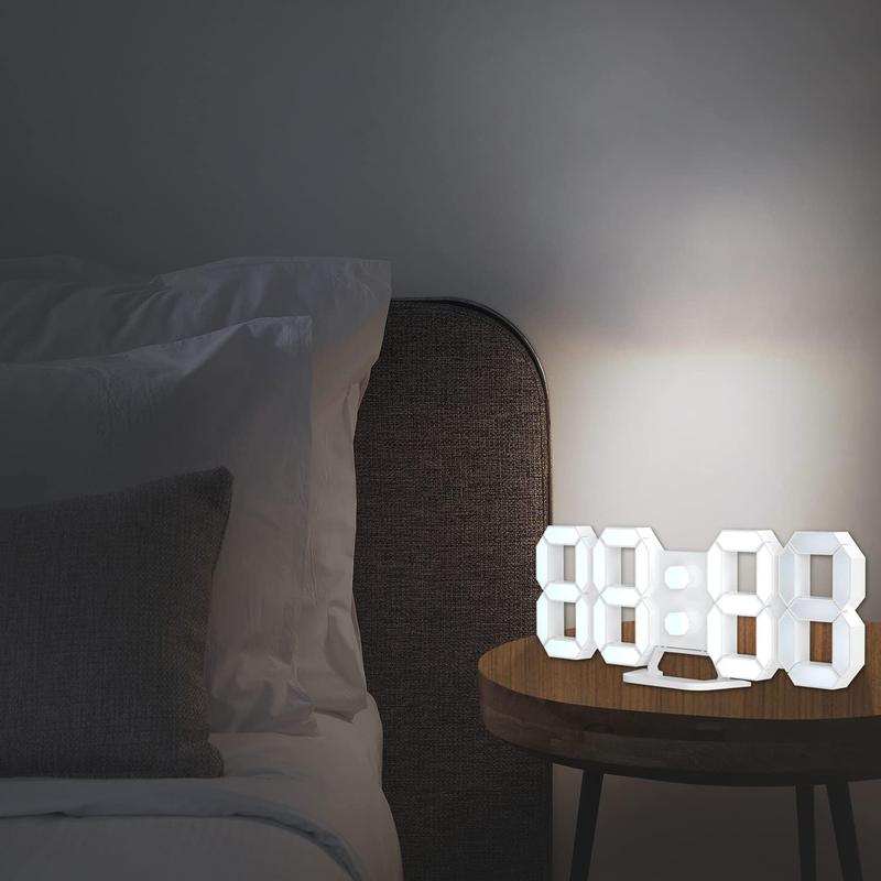 LED Digital Wall Clock Desk Alarm Clock with Remote Control for Kitchen Bedroom Office, Fashion 9.7