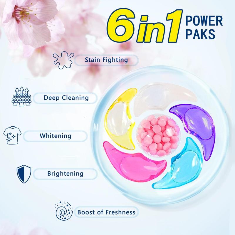 6-in-1 Laundry Fragrance Beads, 30pcs box Soft & Long Lasting Fragrance Cleaner for Clothes, Household Cleaning Supplies for Washing Machine