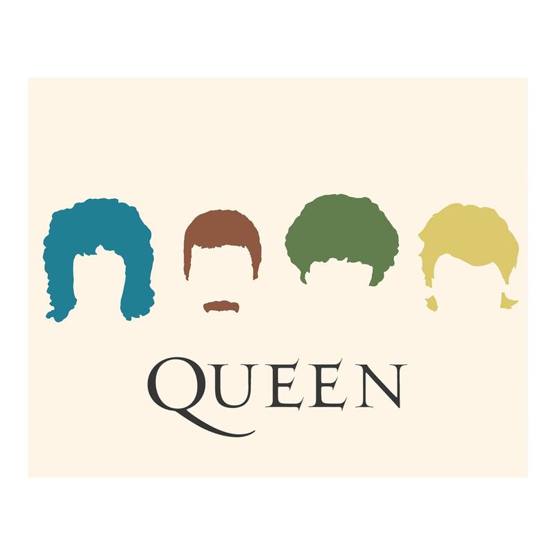 Queen Band - Silhouette Music Wall Art Decor, This Ready to Frame Vintage Music Poster Print is Perfect For Music Room, Office, Studio, And Man Cave Room Decor Aesthetic, Unframed