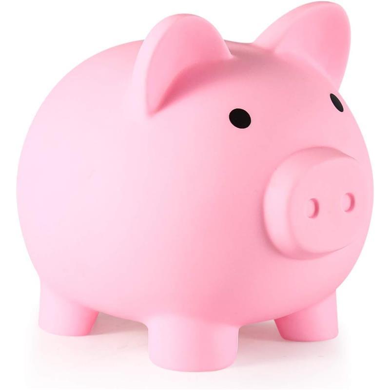 Piggy Bank, Unbreakable Plastic Money Bank, Coin Bank for Girls and Boys, Medium Size Piggy Banks, Practical Gifts for Birthday, Easter, Christmas (Pink)