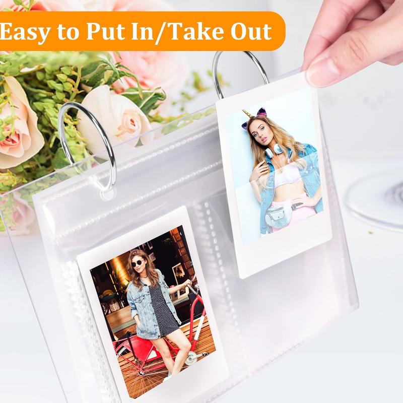 Desktop Small Photo Album, 68 Pockets  Flip Mini Photo Book, Tabletop Picture Display suitable for 2x3 inch Polaroid Fujifilm Cameras Kpop Photocard Flash Card