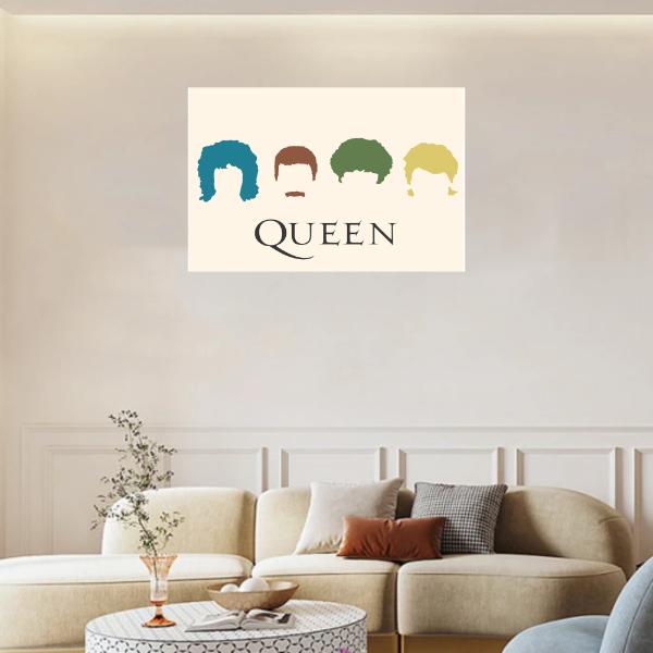 Queen Band - Silhouette Music Wall Art Decor, This Ready to Frame Vintage Music Poster Print is Perfect For Music Room, Office, Studio, And Man Cave Room Decor Aesthetic, Unframed