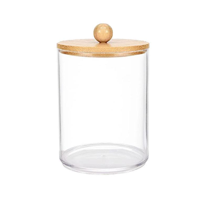 Clear Storage Jar with Lid, 1 Count 10oz Transparent Plastic Storage Container, Multifunctional Storage Bottle for Makeup Ornaments Desktop